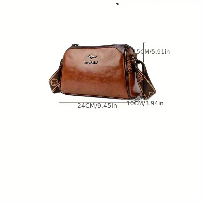 Women'S Crossbody Bag, Solid Color Pillow-Shaped Shoulder Bag with Adjustable Strap, Zipper Closure, Polyester Lining, Edge Paint Detail - Image 3