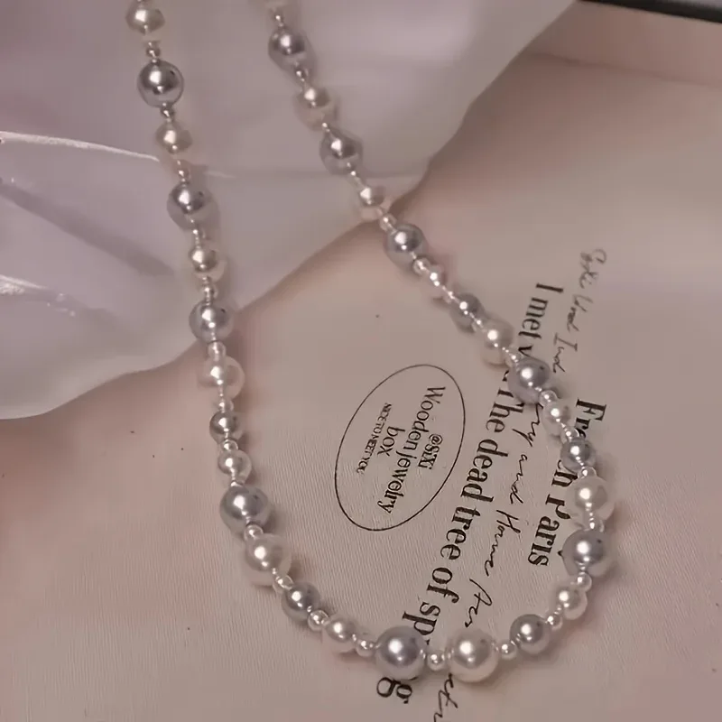 Women'S Elegant Freshwater Pearl Necklace with Shell - Classic Bohemian Style, Versatile Accessory for Daily Wear and Parties, Perfect Valentine'S Day Gift, All-Season Freshwater Pearls Necklace - Image 2