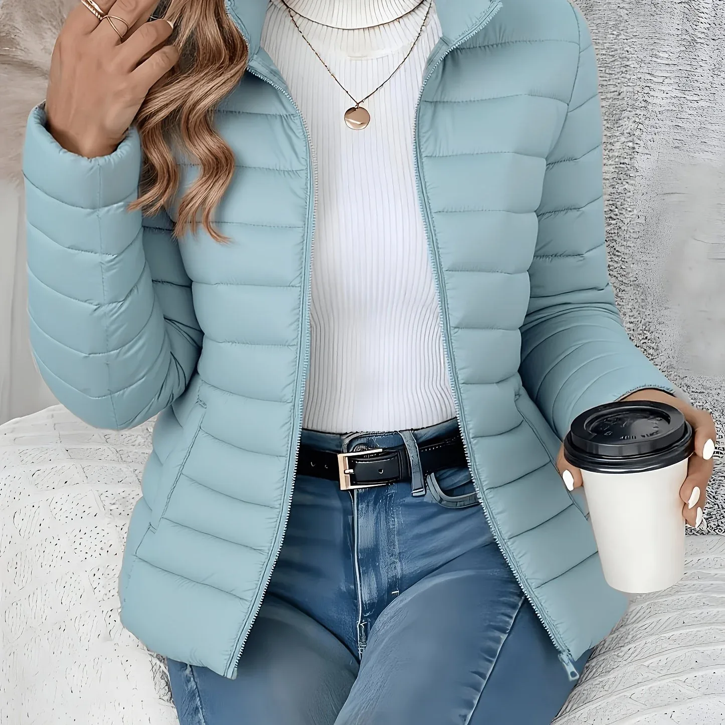 Slim Quilted Puffer Jacket - Image 11