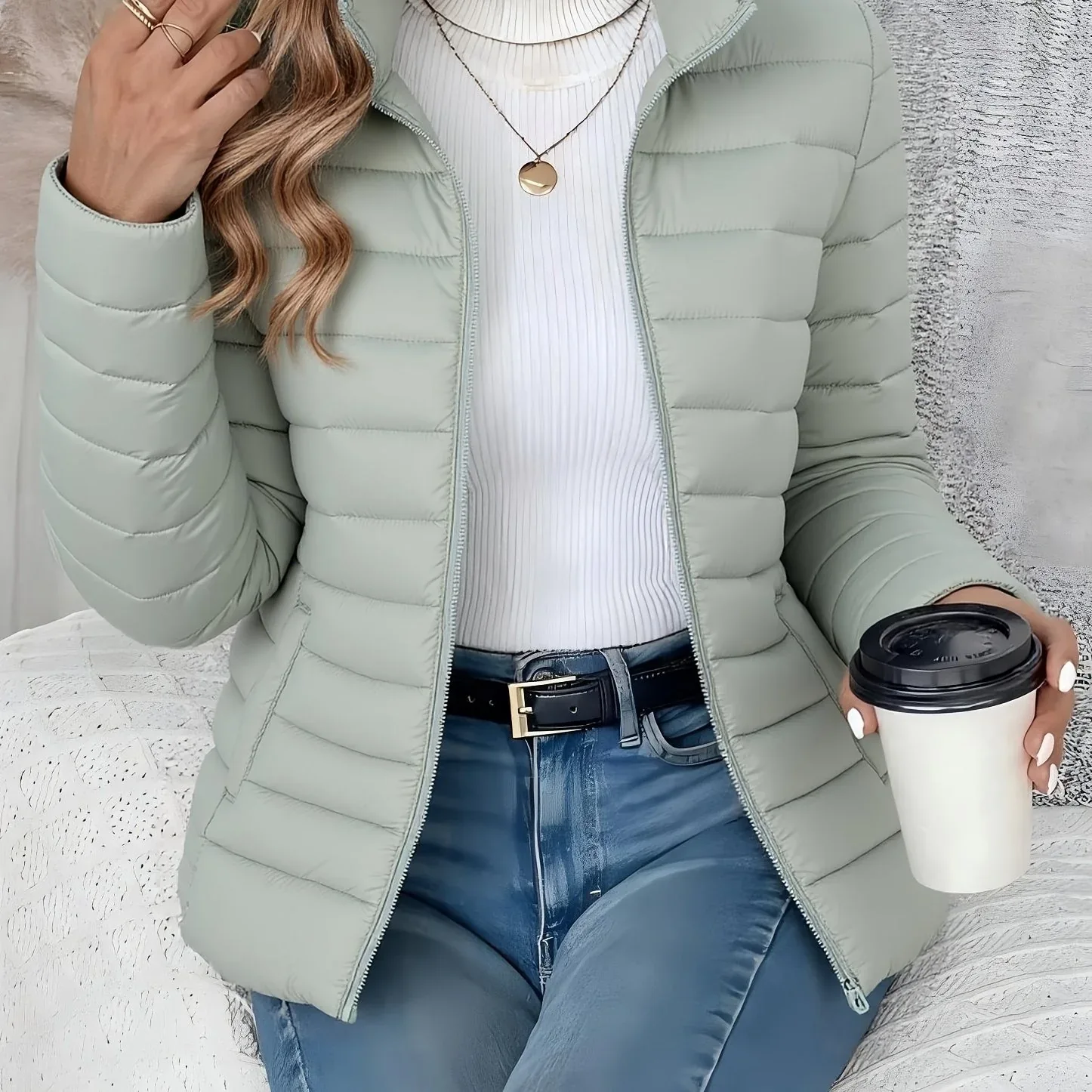 Slim Quilted Puffer Jacket - Image 12