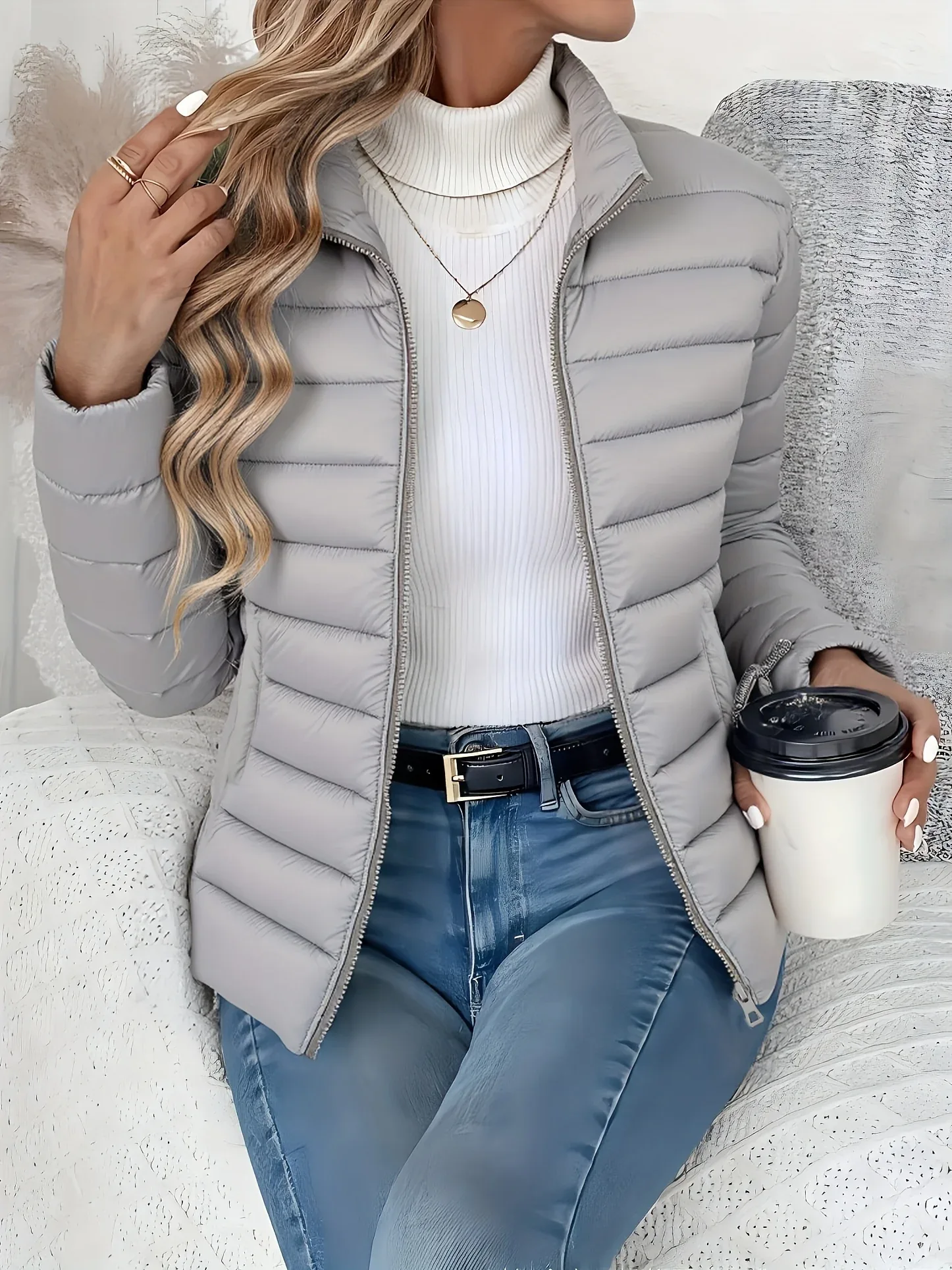 Slim Quilted Puffer Jacket - Image 26