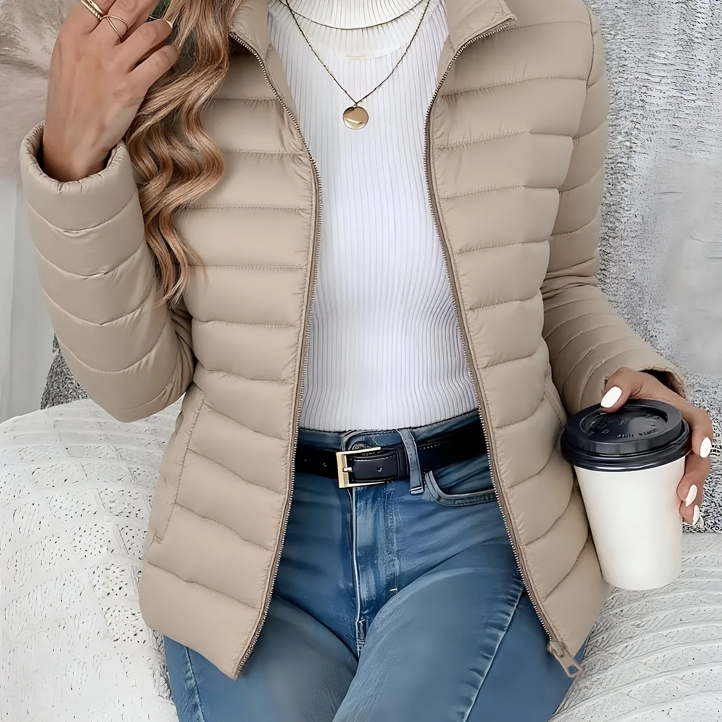 Slim Quilted Puffer Jacket - Image 3